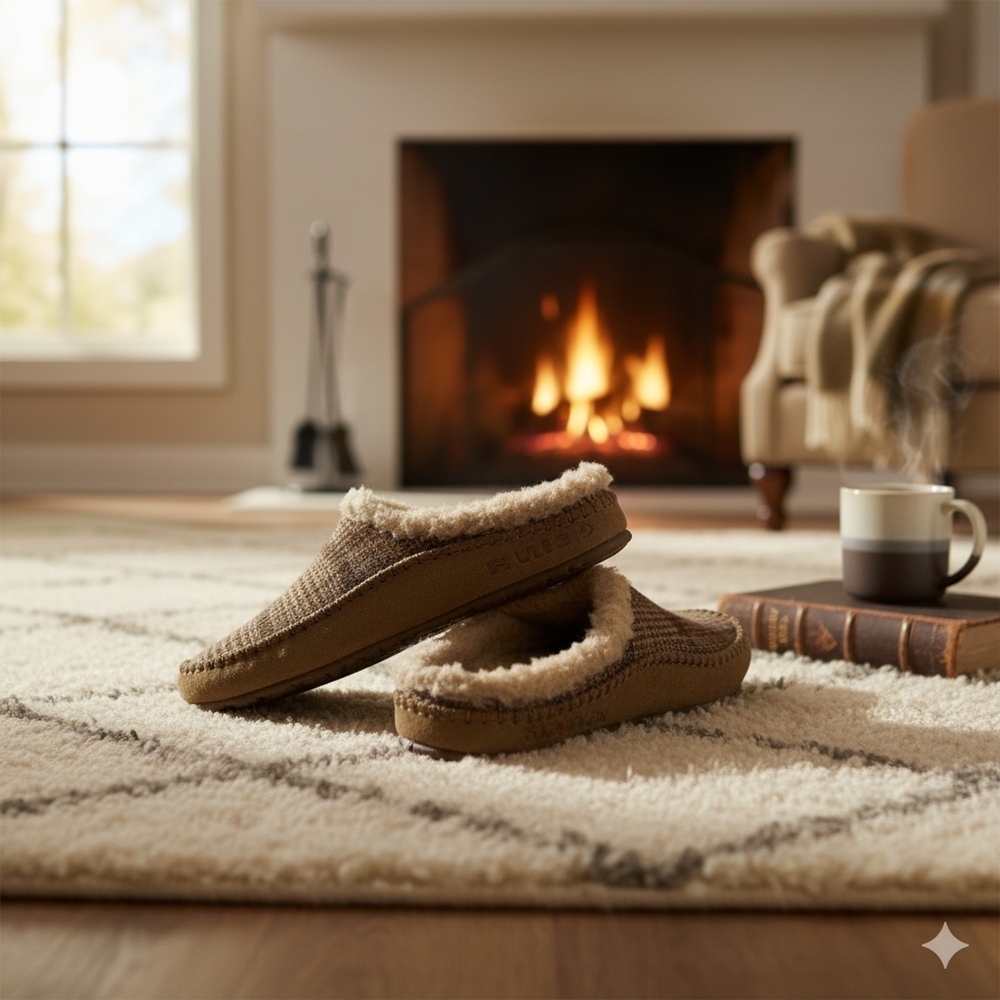 Sorel Tan and Brown Checkered Slippers